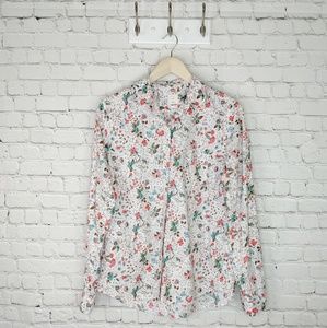 GAP fitted boyfriend fit floral button up blouse